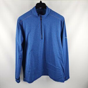 Saucony Pullover Mens XXL Blue Activewear 1/2 Zip Thumbholes